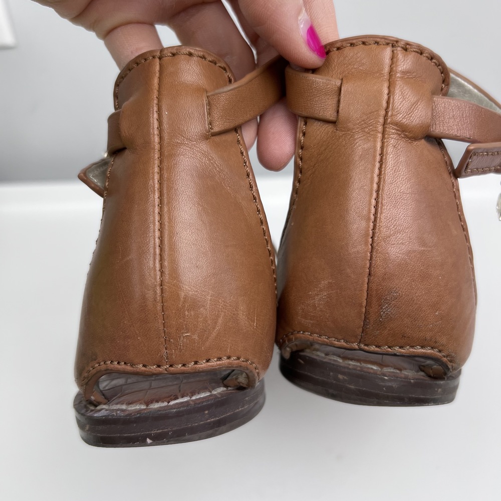 Sam Edelman Tan Flat Sandals with Crisscross and Ankle Straps Size 8.5 - Picture 9 of 11